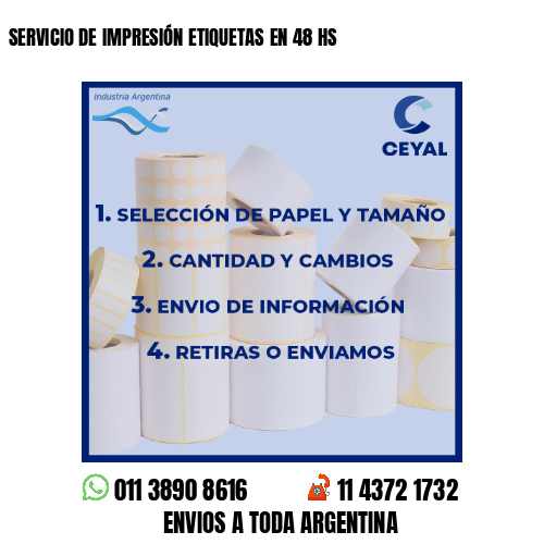 SERVICIO DE IMPRESIÓN ETIQUETAS EN 48 HS