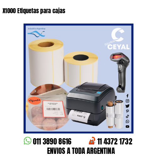 X1000 Etiquetas para cajas