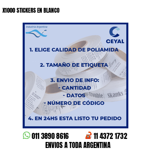 X1000 STICKERS EN BLANCO