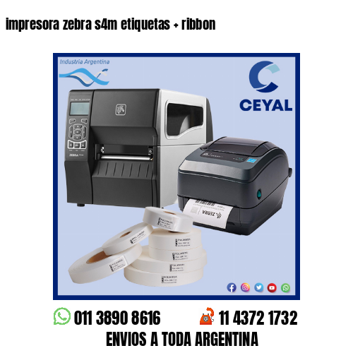 impresora zebra s4m etiquetas   ribbon