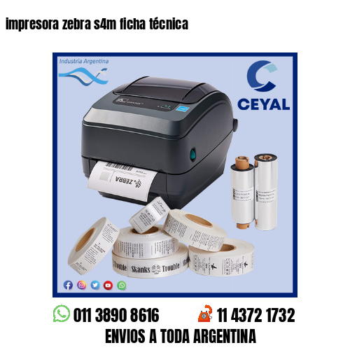 impresora zebra s4m ficha técnica