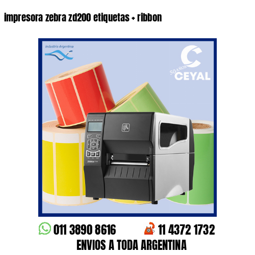 impresora zebra zd200 etiquetas   ribbon