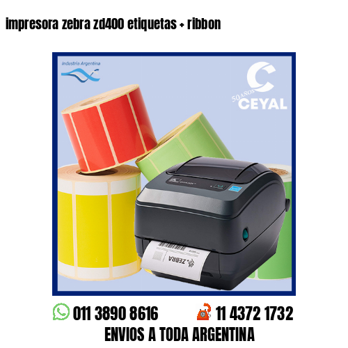 impresora zebra zd400 etiquetas   ribbon