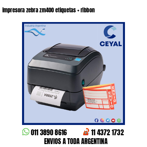 impresora zebra zm400 etiquetas   ribbon