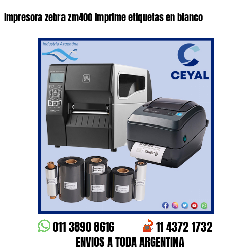 impresora zebra zm400 imprime etiquetas en blanco