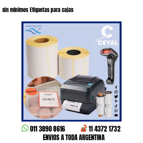 sin minimos Etiquetas para cajas