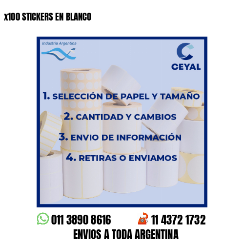 x100 STICKERS EN BLANCO