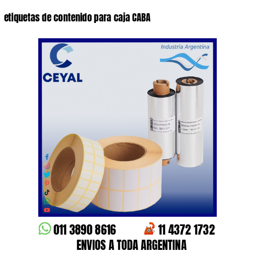 etiquetas de contenido para caja CABA