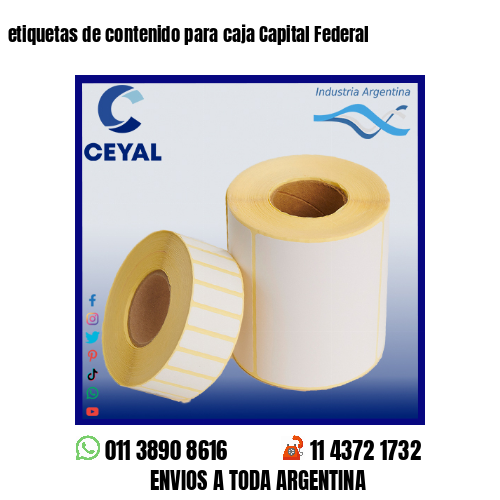 etiquetas de contenido para caja Capital Federal