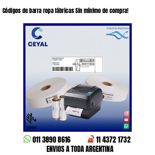 Códigos de barra ropa fábricas Sin mínimo de compra!