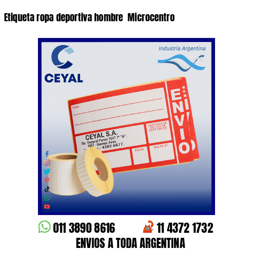 Etiqueta ropa deportiva hombre  Microcentro