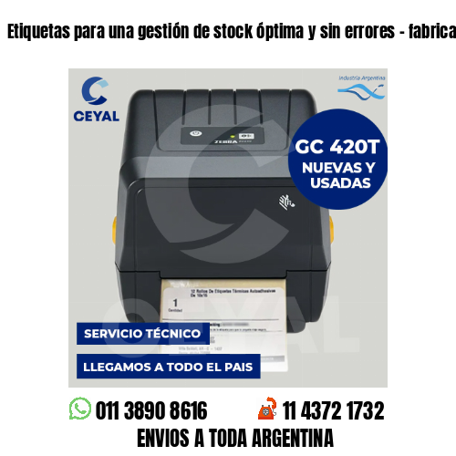 Etiquetas para una gestión de stock óptima y sin errores - fabricas