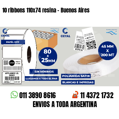 10 ribbons 110x74 resina - Buenos Aires