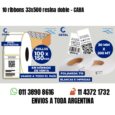 10 ribbons 33x500 resina doble - CABA