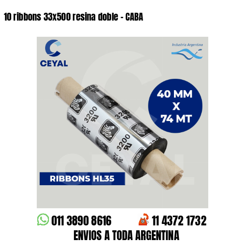 10 ribbons 33×500 resina doble – CABA