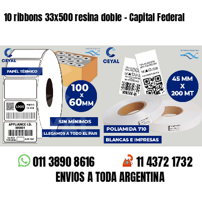 10 ribbons 33x500 resina doble - Capital Federal