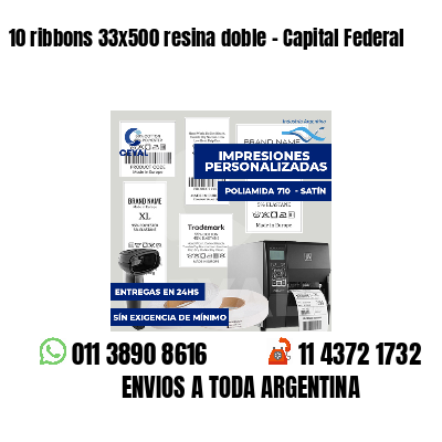 10 ribbons 33x500 resina doble - Capital Federal