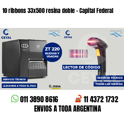 10 ribbons 33x500 resina doble - Capital Federal