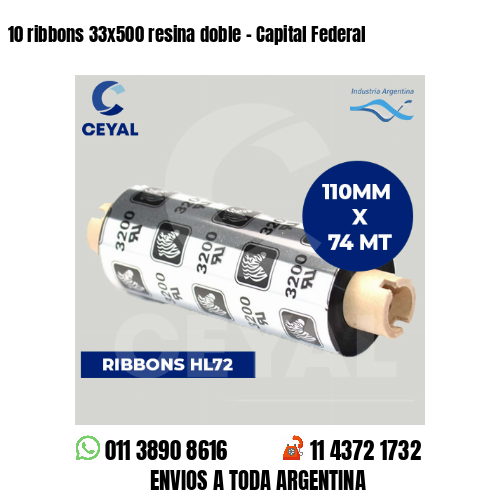 10 ribbons 33×500 resina doble – Capital Federal