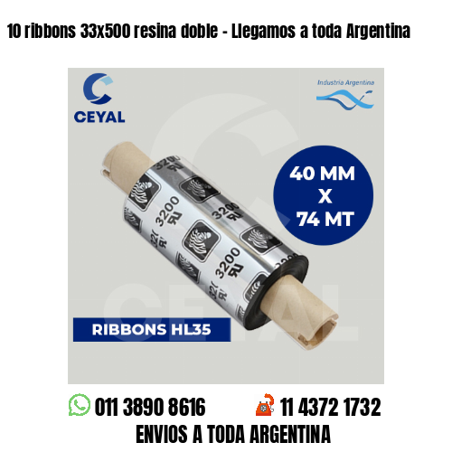 10 ribbons 33x500 resina doble - Llegamos a toda Argentina