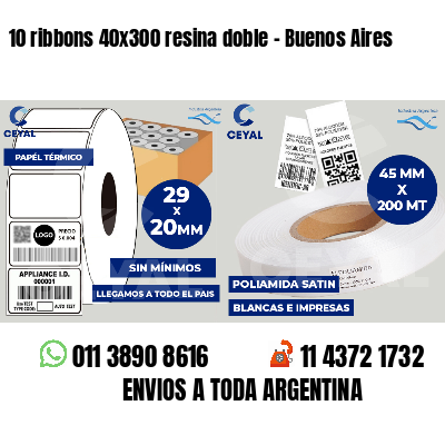 10 ribbons 40x300 resina doble - Buenos Aires