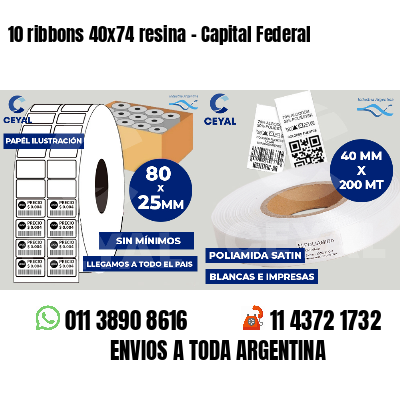 10 ribbons 40x74 resina - Capital Federal