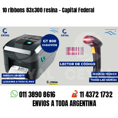 10 ribbons 83x300 resina - Capital Federal