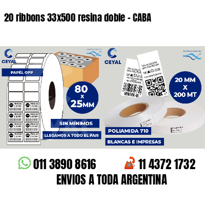 20 ribbons 33x500 resina doble - CABA