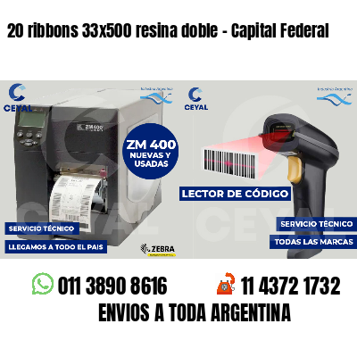 20 ribbons 33x500 resina doble - Capital Federal