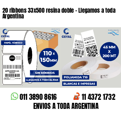 20 ribbons 33x500 resina doble - Llegamos a toda Argentina