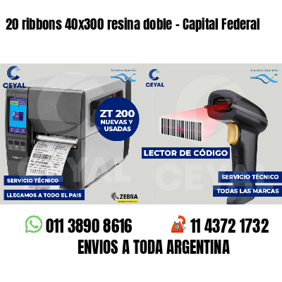 20 ribbons 40x300 resina doble - Capital Federal