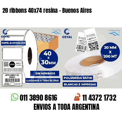 20 ribbons 40x74 resina - Buenos Aires