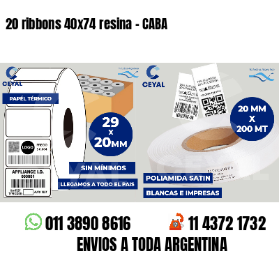 20 ribbons 40x74 resina - CABA