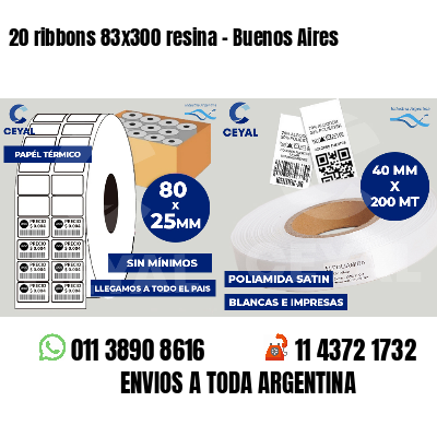 20 ribbons 83x300 resina - Buenos Aires