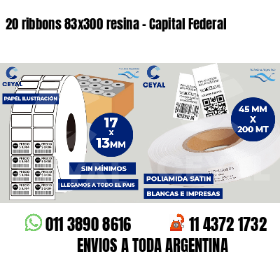 20 ribbons 83x300 resina - Capital Federal