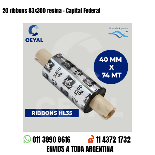 20 ribbons 83×300 resina – Capital Federal