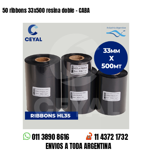 50 ribbons 33×500 resina doble – CABA