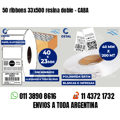 50 ribbons 33x500 resina doble - CABA