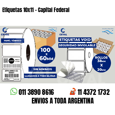 Etiquetas 10x11 - Capital Federal