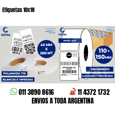 Etiquetas 10x18