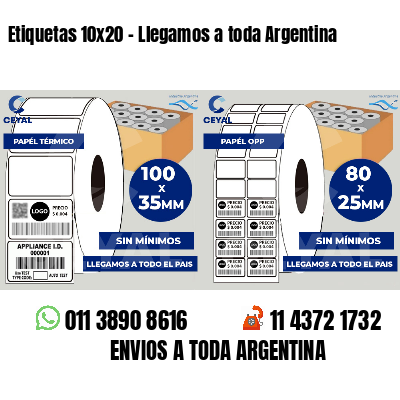 Etiquetas 10x20 - Llegamos a toda Argentina