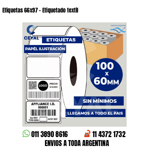 Etiquetas 66x97 - Etiquetado textil