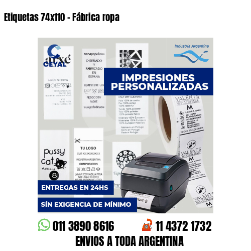 Etiquetas 74x110 - Fábrica ropa