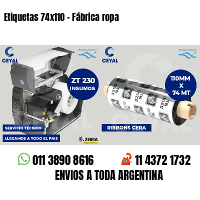 Etiquetas 74x110 - Fábrica ropa