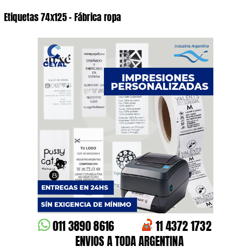 Etiquetas 74x125 - Fábrica ropa