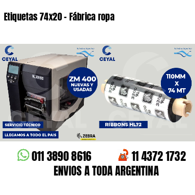 Etiquetas 74x20 - Fábrica ropa