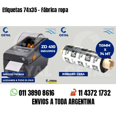 Etiquetas 74x35 - Fábrica ropa