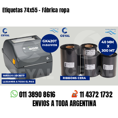 Etiquetas 74x55 - Fábrica ropa