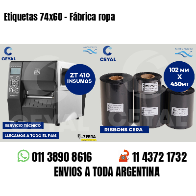 Etiquetas 74x60 - Fábrica ropa