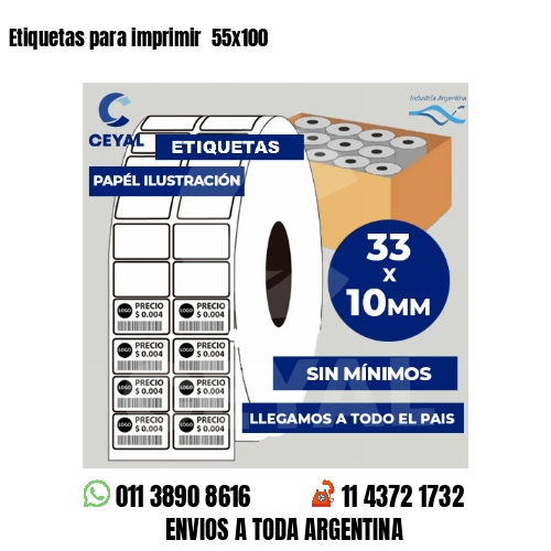 Etiquetas para imprimir  55×100